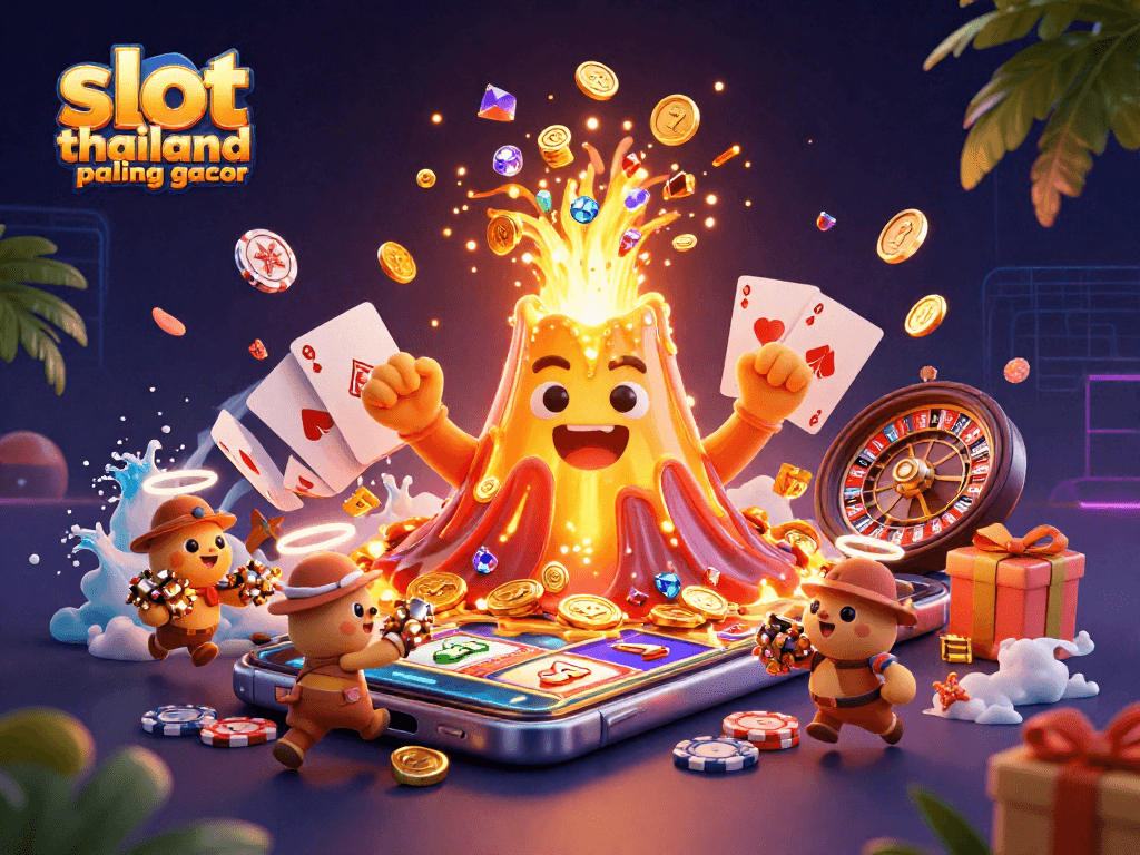 Spin to win at slot thailand paling gacor with the golden volcano ready to erupt coins and treasures.