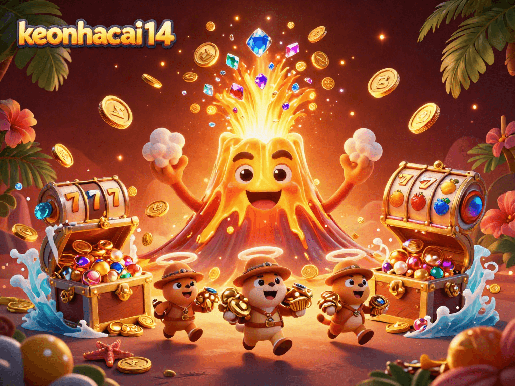 Experience keonhacai14's vibrant casino adventure with treasures and winning symbols.