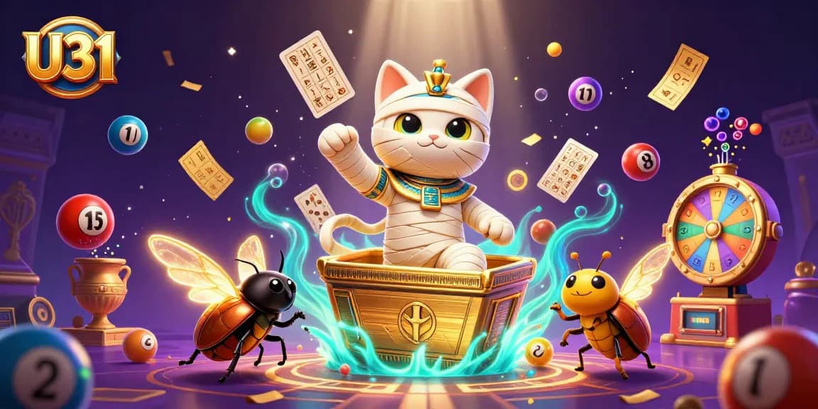 Experience thrilling gameplay with U31 in a vibrant casino scene featuring an Egyptian mummy and golden treasures.