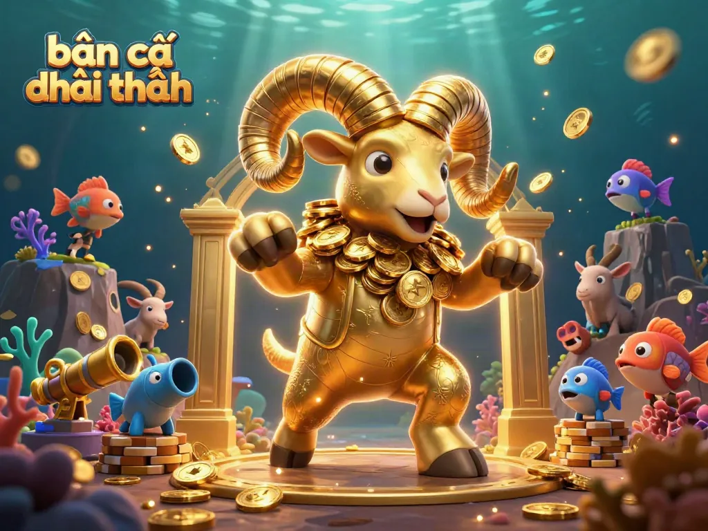 Experience the thrill of bắn cá đổi thưởng with dynamic underwater scenes filled with colorful creatures and sparkling coins.