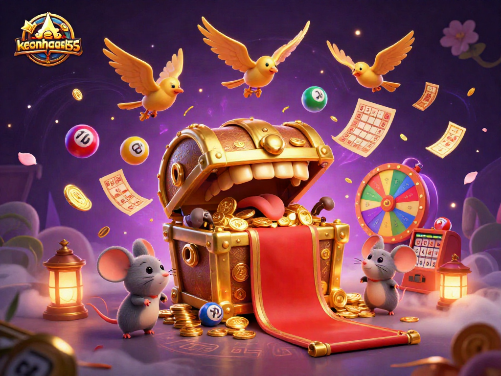 Engage with the interactive excitement of keonhacai55, capturing the thrill of gambling with vivid visuals.
